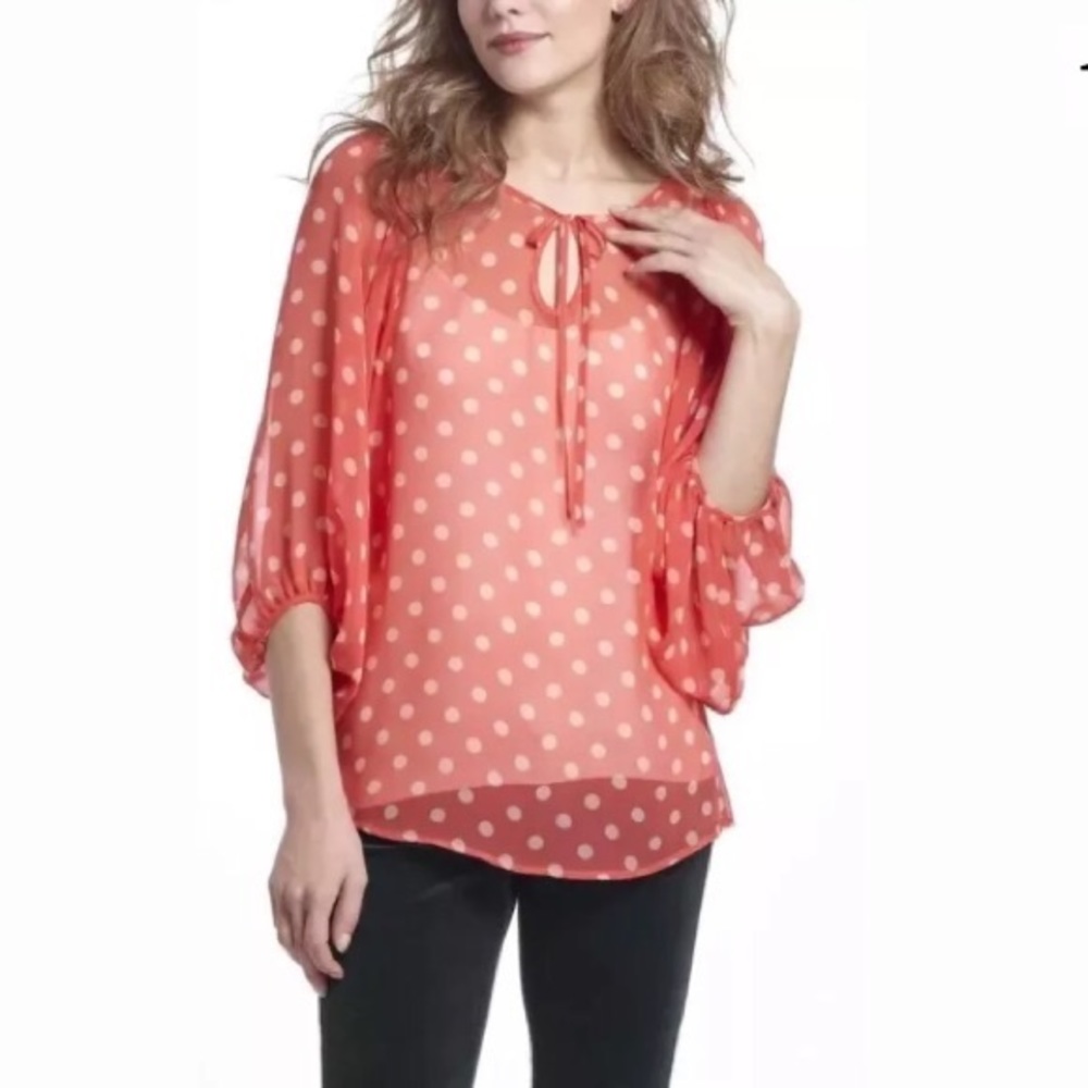 NWOT Anthropologie Polka Dot Sheer Blouse